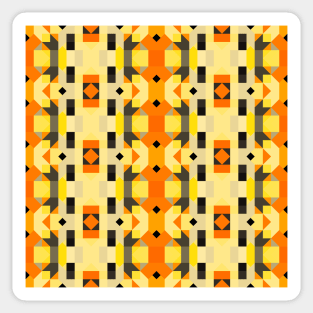 heat wave and crayola colors retro geometric pattern Sticker